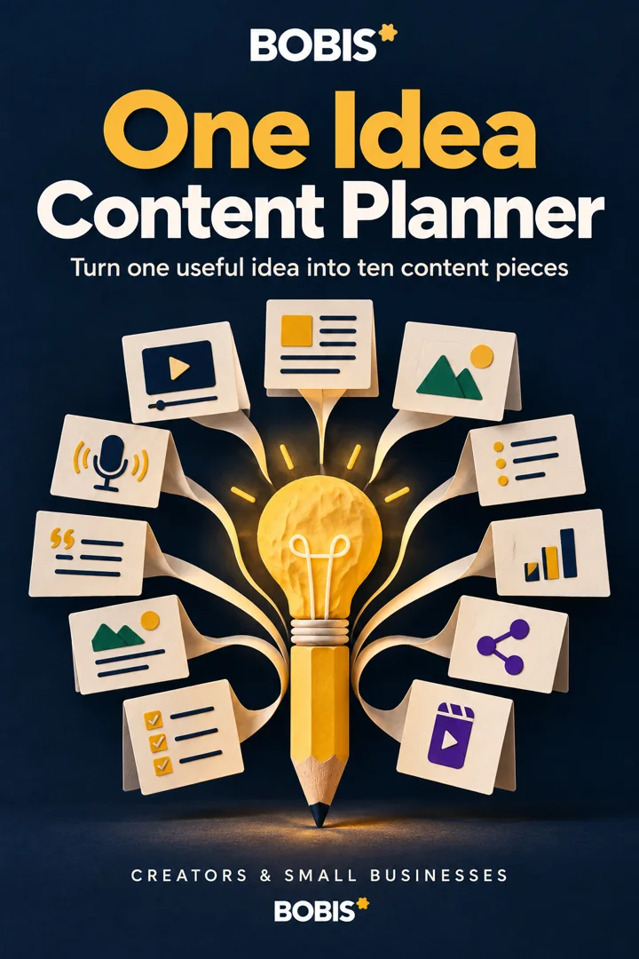 One Idea Content Planner — BOBIS cover artwork