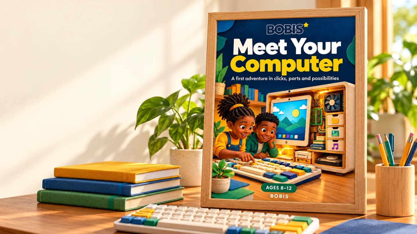 Meet Your Computer cover shown as a framed display concept